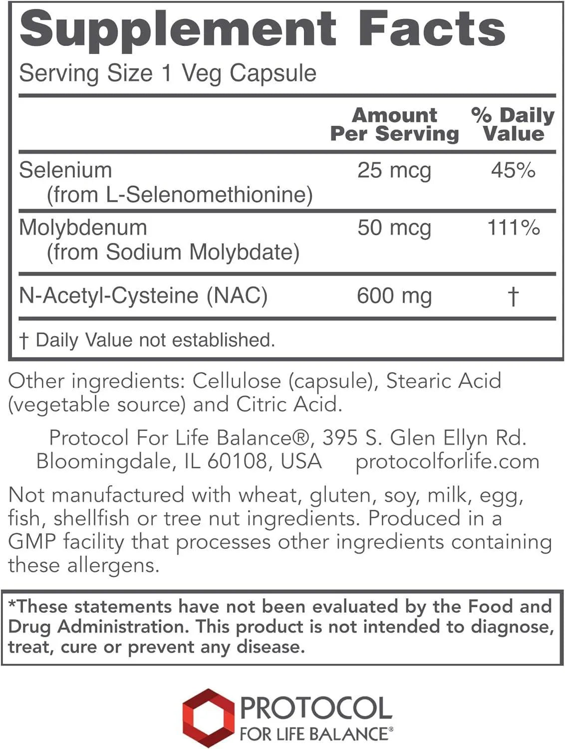 PROTOCOL FOR LIFE BALANCE - Protocol NAC 600Mg. 100 Capsulas - The Red Vitamin MX - Suplementos Alimenticios - {{ shop.shopifyCountryName }}