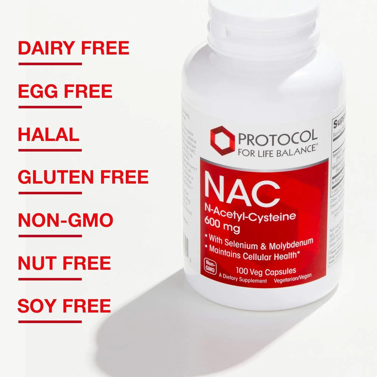 PROTOCOL FOR LIFE BALANCE - Protocol NAC 600Mg. 100 Capsulas - The Red Vitamin MX - Suplementos Alimenticios - {{ shop.shopifyCountryName }}