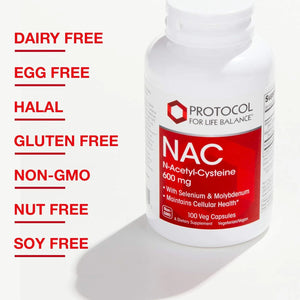 PROTOCOL FOR LIFE BALANCE - Protocol NAC 600Mg. 100 Capsulas - The Red Vitamin MX - Suplementos Alimenticios - {{ shop.shopifyCountryName }}