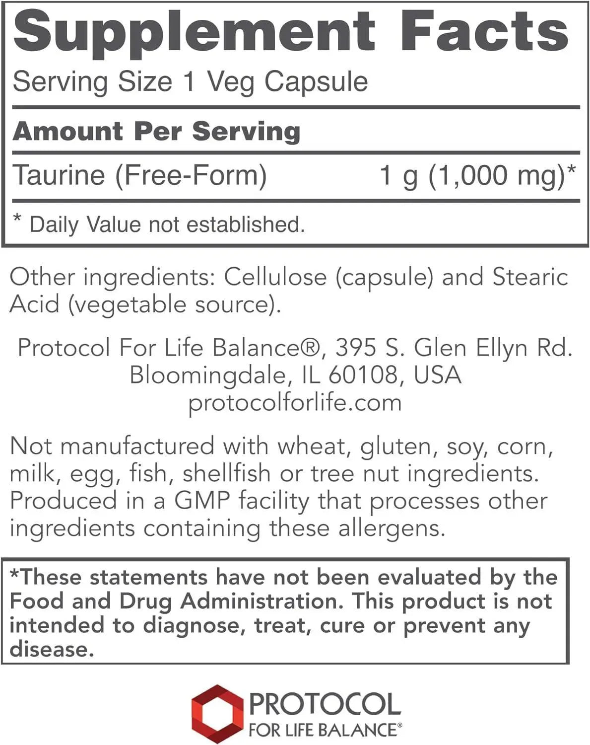 PROTOCOL FOR LIFE BALANCE - Protocol Taurine 1,000Mg. 100 Capsulas - The Red Vitamin MX - Suplementos Alimenticios - {{ shop.shopifyCountryName }}