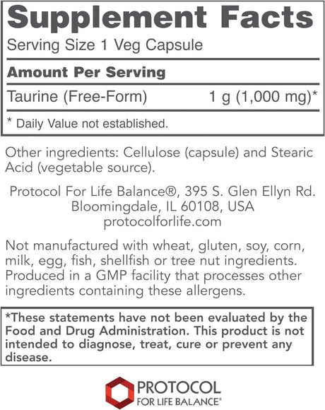 PROTOCOL FOR LIFE BALANCE - Protocol Taurine 1,000Mg. 100 Capsulas - The Red Vitamin MX - Suplementos Alimenticios - {{ shop.shopifyCountryName }}