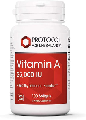 PROTOCOL FOR LIFE BALANCE - Protocol Vitamin A 25,000 IU 100 Capsulas Blandas - The Red Vitamin MX - Suplementos Alimenticios - {{ shop.shopifyCountryName }}