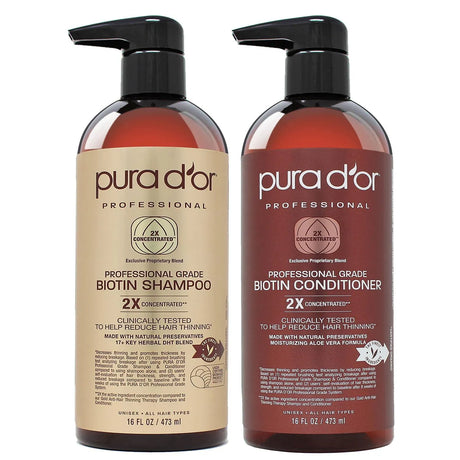 PURA D'OR - PURA D'OR Anti-Hair Thinning Shampoo & Conditioner 2X Concentrated 2 Pack 16Oz. - The Red Vitamin MX - Shampoo Para Cabello - {{ shop.shopifyCountryName }}