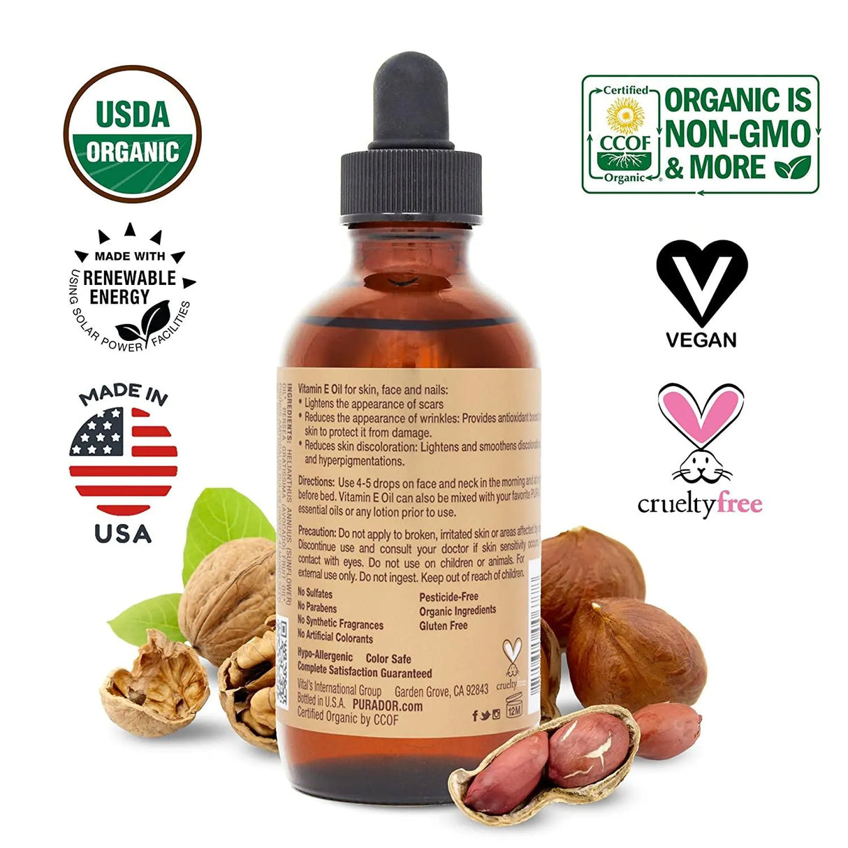 PURA DÓR - PURA D'OR Organic Vitamin E Oil Blend 118Ml. - The Red Vitamin MX - Suplementos Alimenticios - {{ shop.shopifyCountryName }}