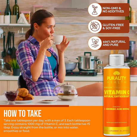PURALITY HEALTH - Purality Health Vitamin C Liquid Supplement 1000Mg. 225Ml. - The Red Vitamin MX - Suplementos Alimenticios - {{ shop.shopifyCountryName }}