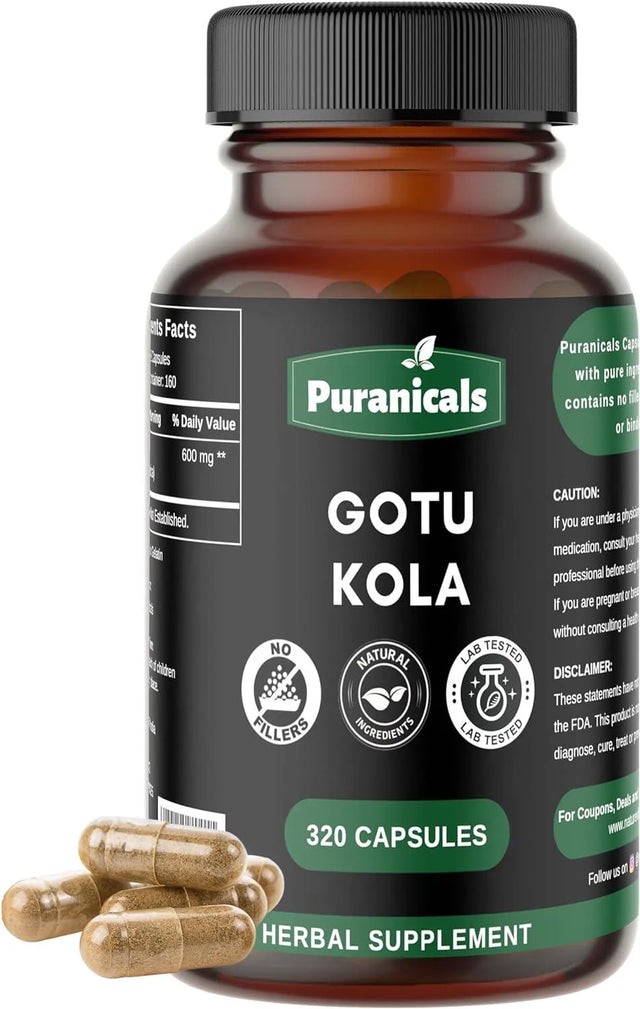 PURANICALS - Puranicals Gotu Kola 600Mg. 320 Capsulas - The Red Vitamin MX - Suplementos Alimenticios - {{ shop.shopifyCountryName }}