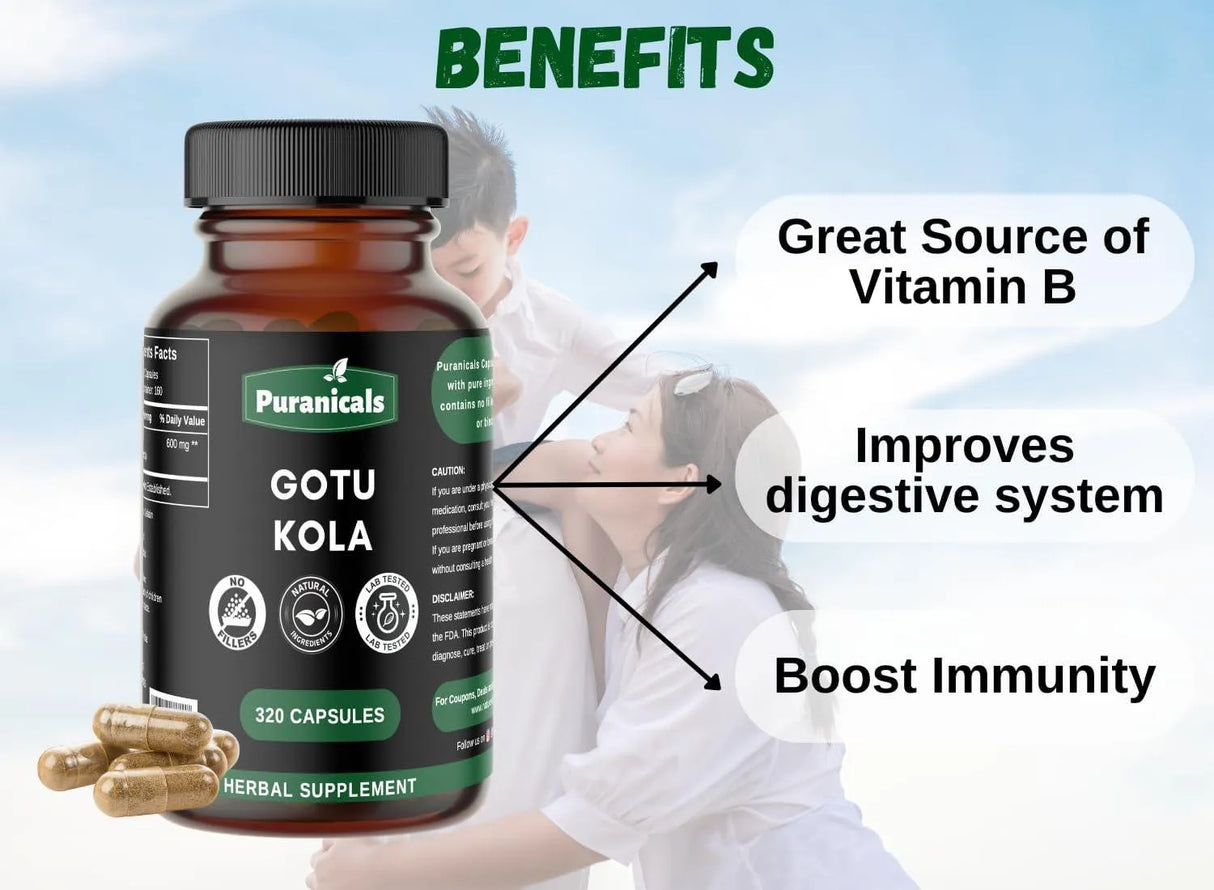 PURANICALS - Puranicals Gotu Kola 600Mg. 320 Capsulas - The Red Vitamin MX - Suplementos Alimenticios - {{ shop.shopifyCountryName }}