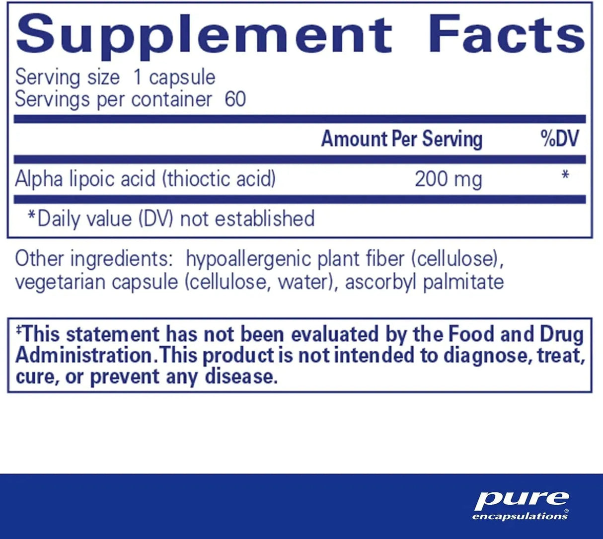 PURE ENCAPSULATIONS - Pure Encapsulations Alpha Lipoic Acid 200Mg. 60 Capsulas - The Red Vitamin MX - Suplementos Alimenticios - {{ shop.shopifyCountryName }}