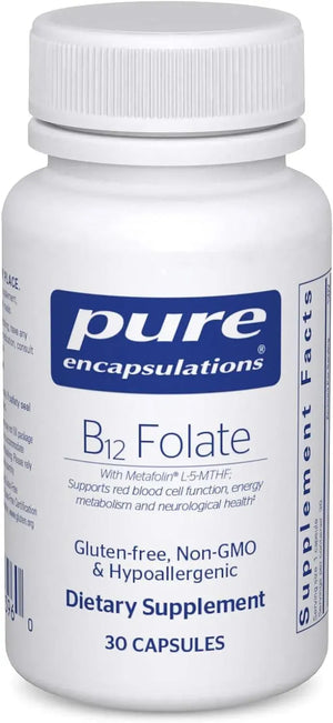 PURE ENCAPSULATIONS - Pure Encapsulations B12 Folate 30 Capsulas - The Red Vitamin MX - Suplementos Alimenticios - {{ shop.shopifyCountryName }}