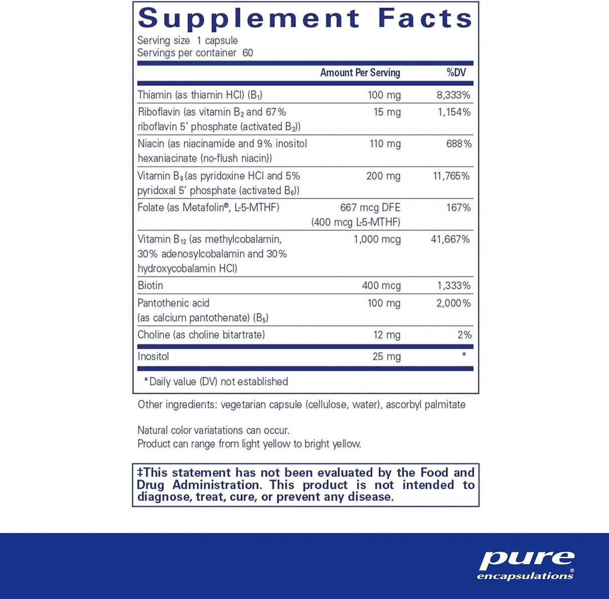PURE ENCAPSULATIONS - Pure Encapsulations B6 Complex 60 Capsulas - The Red Vitamin MX - Suplementos Alimenticios - {{ shop.shopifyCountryName }}