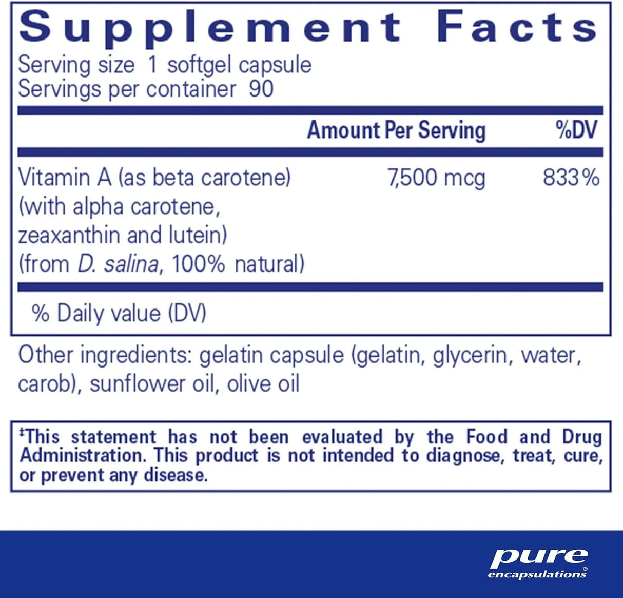 PURE ENCAPSULATIONS - Pure Encapsulations Beta Carotene 90 Capsulas Blandas - The Red Vitamin MX - Suplementos Alimenticios - {{ shop.shopifyCountryName }}