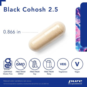 PURE ENCAPSULATIONS - Pure Encapsulations Black Cohosh 2.5 120 Capsulas - The Red Vitamin MX - Suplementos Alimenticios - {{ shop.shopifyCountryName }}