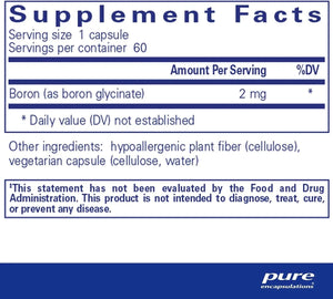 PURE ENCAPSULATIONS - Pure Encapsulations Boron 60 Capsulas - The Red Vitamin MX - Suplementos Alimenticios - {{ shop.shopifyCountryName }}