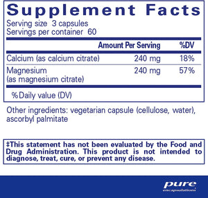 PURE ENCAPSULATIONS - Pure Encapsulations Calcium Magnesium (Citrate) 180 Capsulas - The Red Vitamin MX - Suplementos Alimenticios - {{ shop.shopifyCountryName }}