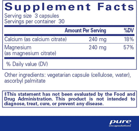 PURE ENCAPSULATIONS - Pure Encapsulations Calcium Magnesium (Citrate) 90 Capsulas - The Red Vitamin MX - Suplementos Alimenticios - {{ shop.shopifyCountryName }}