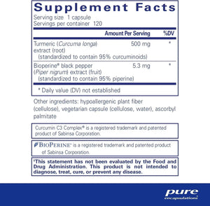 PURE ENCAPSULATIONS - Pure Encapsulations Curcumin 500 with Bioperine 120 Capsulas - The Red Vitamin MX - Suplementos Alimenticios - {{ shop.shopifyCountryName }}