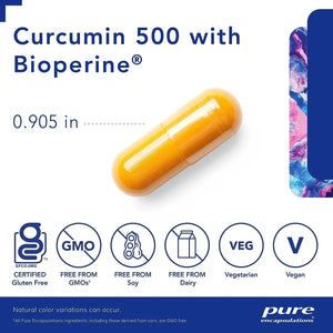 PURE ENCAPSULATIONS - Pure Encapsulations Curcumin 500 with Bioperine 120 Capsulas - The Red Vitamin MX - Suplementos Alimenticios - {{ shop.shopifyCountryName }}