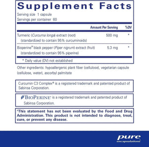 PURE ENCAPSULATIONS - Pure Encapsulations Curcumin 500 with Bioperine 60 Capsulas - The Red Vitamin MX - Suplementos Alimenticios - {{ shop.shopifyCountryName }}