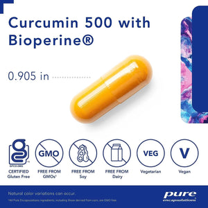 PURE ENCAPSULATIONS - Pure Encapsulations Curcumin 500 with Bioperine 60 Capsulas - The Red Vitamin MX - Suplementos Alimenticios - {{ shop.shopifyCountryName }}