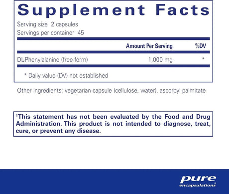 PURE ENCAPSULATIONS - Pure Encapsulations DL-Phenylalanine 90 Capsulas - The Red Vitamin MX - Suplementos Alimenticios - {{ shop.shopifyCountryName }}