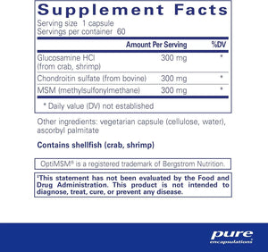 PURE ENCAPSULATIONS - Pure Encapsulations Glucosamine Chondroitin with MSM 60 Capsulas - The Red Vitamin MX - Suplementos Alimenticios - {{ shop.shopifyCountryName }}