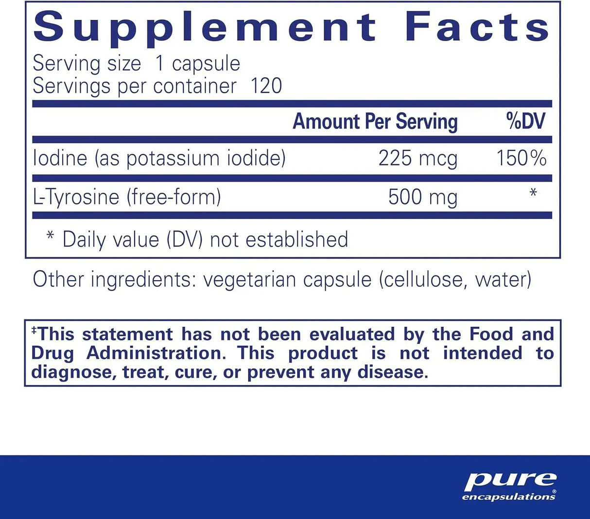 PURE ENCAPSULATIONS - Pure Encapsulations Iodine and Tyrosine 120 Capsulas - The Red Vitamin MX - Suplementos Alimenticios - {{ shop.shopifyCountryName }}