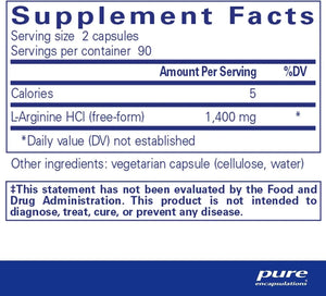 PURE ENCAPSULATIONS - Pure Encapsulations L-Arginine 1400Mg. 180 Capsulas - The Red Vitamin MX - Suplementos Alimenticios - {{ shop.shopifyCountryName }}