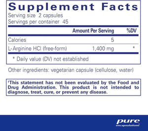 PURE ENCAPSULATIONS - Pure Encapsulations L-Arginine 1400Mg. 90 Capsulas - The Red Vitamin MX - Suplementos Alimenticios - {{ shop.shopifyCountryName }}