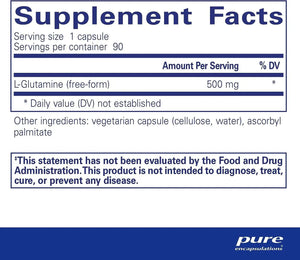 PURE ENCAPSULATIONS - Pure Encapsulations L-Glutamine 500Mg. 90 Capsulas - The Red Vitamin MX - Suplementos Alimenticios - {{ shop.shopifyCountryName }}