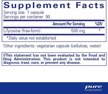 PURE ENCAPSULATIONS - Pure Encapsulations L-Tyrosine 90 Capsulas - The Red Vitamin MX - Suplementos Alimenticios - {{ shop.shopifyCountryName }}