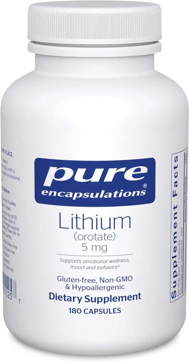 PURE ENCAPSULATIONS - Pure Encapsulations Lithium Orotate 5Mg. 180 Capsulas - The Red Vitamin MX - Suplementos Alimenticios - {{ shop.shopifyCountryName }}