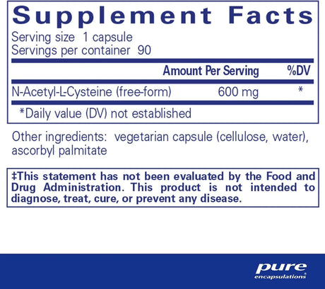 PURE ENCAPSULATIONS - Pure Encapsulations NAC 600Mg. 90 Capsulas - The Red Vitamin MX - Suplementos Alimenticios - {{ shop.shopifyCountryName }}