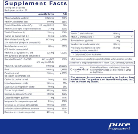 PURE ENCAPSULATIONS - Pure Encapsulations Nutrient 950 Multivitamin Supplement 180 Capsulas - The Red Vitamin MX - Suplementos Alimenticios - {{ shop.shopifyCountryName }}