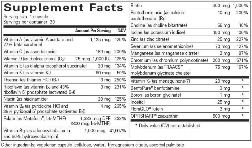 PURE ENCAPSULATIONS - Pure Encapsulations PureGenomics Multivitamin 30 Capsulas - The Red Vitamin MX - Suplementos Alimenticios - {{ shop.shopifyCountryName }}
