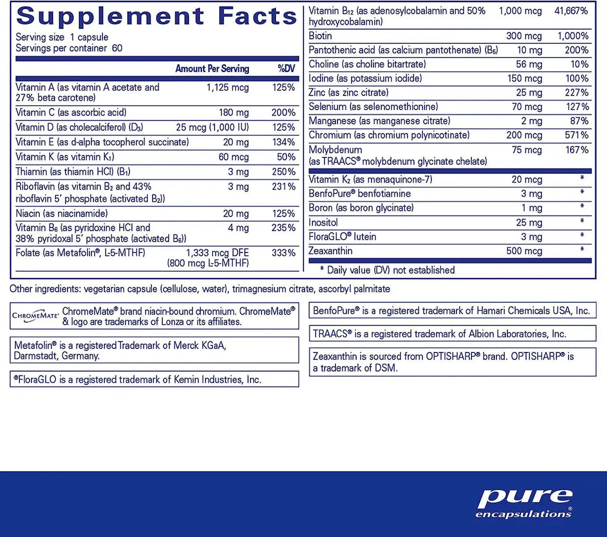 PURE ENCAPSULATIONS - Pure Encapsulations PureGenomics Multivitamin 60 Capsulas - The Red Vitamin MX - Suplementos Alimenticios - {{ shop.shopifyCountryName }}
