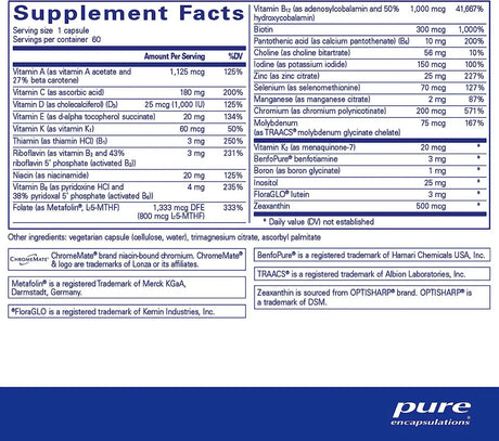 PURE ENCAPSULATIONS - Pure Encapsulations PureGenomics Multivitamin 60 Capsulas - The Red Vitamin MX - Suplementos Alimenticios - {{ shop.shopifyCountryName }}