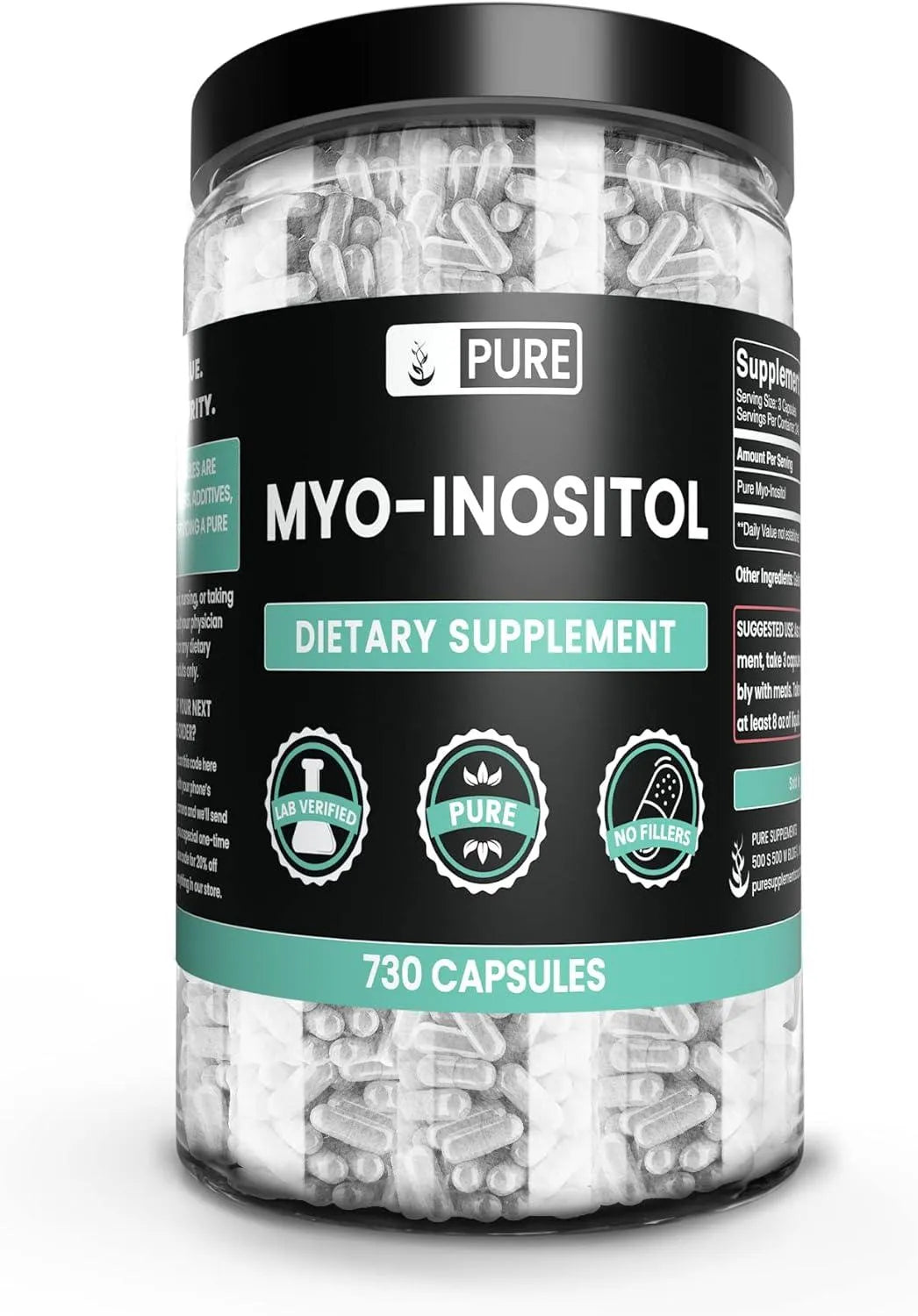 PURE ENCAPSULATIONS - Pure Original Ingredients Myo-Inositol 730 Capsulas - The Red Vitamin MX - Suplementos Alimenticios - {{ shop.shopifyCountryName }}