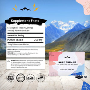 PURE HIMALAYAN SHILAJIT - Pure Himalayan Shilajit Pure Shilajit Tablets 200Mg. 90 Tabletas - The Red Vitamin MX - Suplementos Alimenticios - {{ shop.shopifyCountryName }}