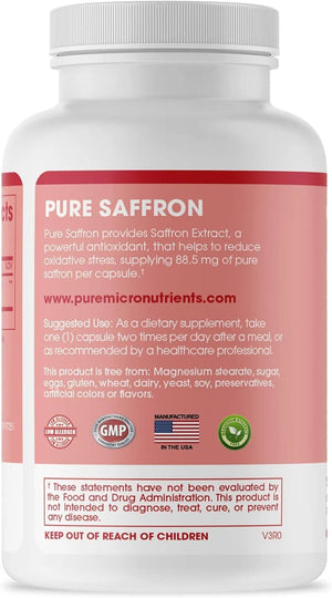 PURE MICRONUTRIENTS - Pure Micronutrients Saffron 60 Capsulas - The Red Vitamin MX - Suplementos Alimenticios - {{ shop.shopifyCountryName }}