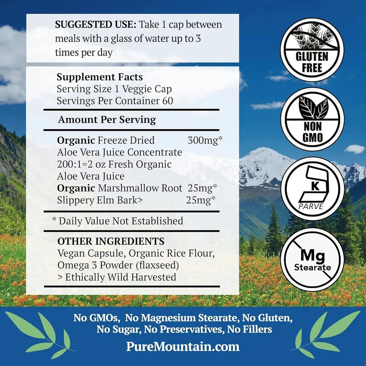 PURE MOUNTAIN BOTANICALS - Pure Mountain Botanicals Aloe Vera Plus 60 Capsulas - The Red Vitamin MX - Suplementos Alimenticios - {{ shop.shopifyCountryName }}