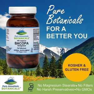 PURE MOUNTAIN BOTANICALS - Pure Mountain Botanicals Bacopa Monnieri 90 Capsulas - The Red Vitamin MX - Suplementos Alimenticios - {{ shop.shopifyCountryName }}