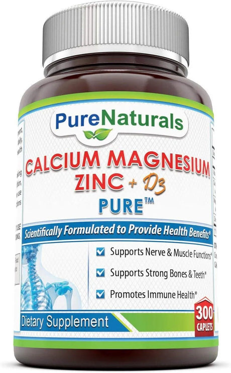 PURE NATURALS - Pure Naturals Calcium Magnesium Zinc D3 300 Tabletas - The Red Vitamin MX - Suplementos Alimenticios - {{ shop.shopifyCountryName }}