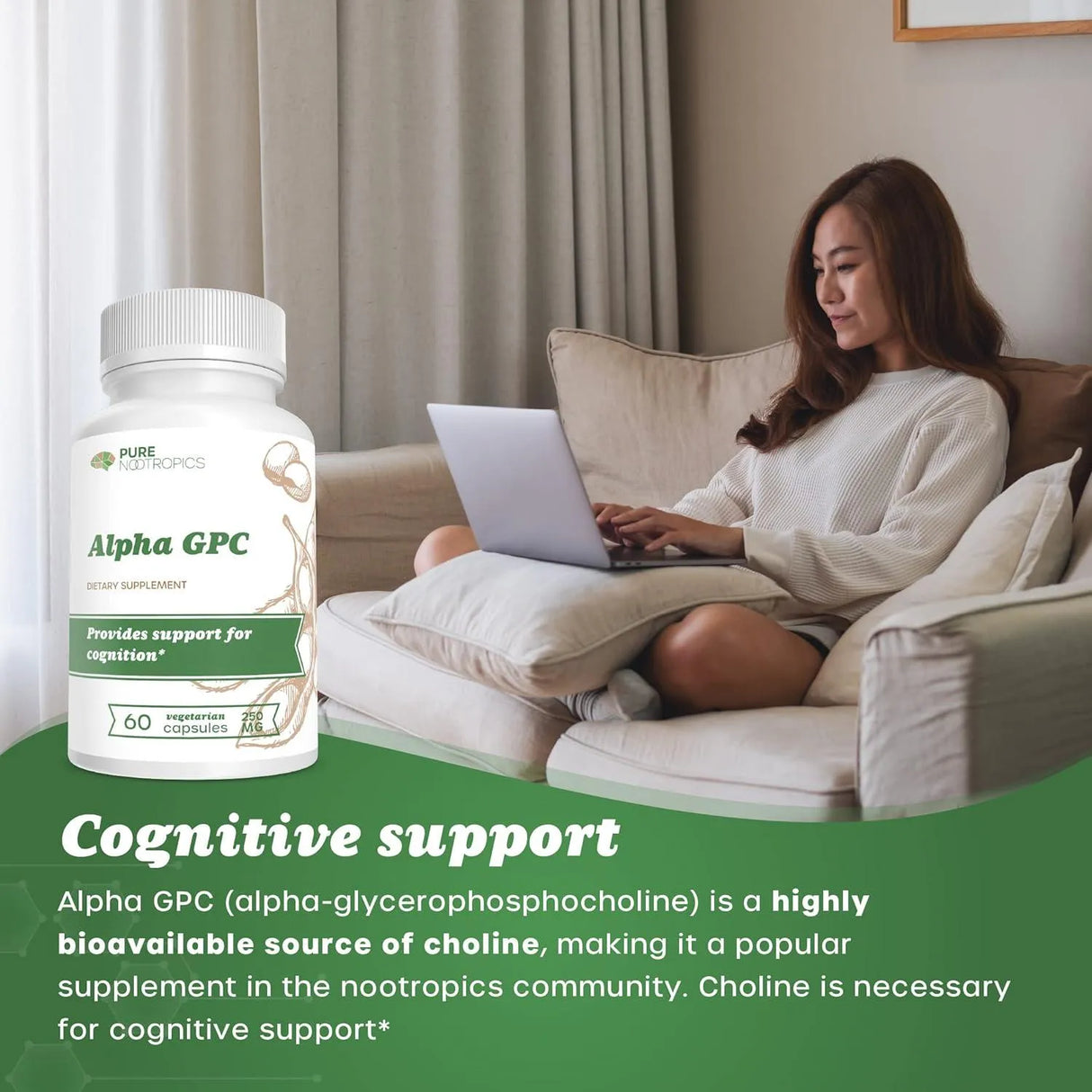 PURE NOOTROPICS - Pure Nootropics Alpha GPC 250Mg. 60 Capsulas - The Red Vitamin MX - Suplementos Alimenticios - {{ shop.shopifyCountryName }}