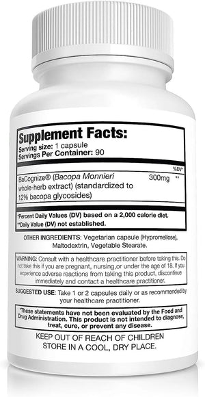 PURE NOOTROPICS - Pure Nootropics BaCognize Bacopa Monnieri Extract 300Mg. 90 Capsulas - The Red Vitamin MX - Suplementos Alimenticios - {{ shop.shopifyCountryName }}