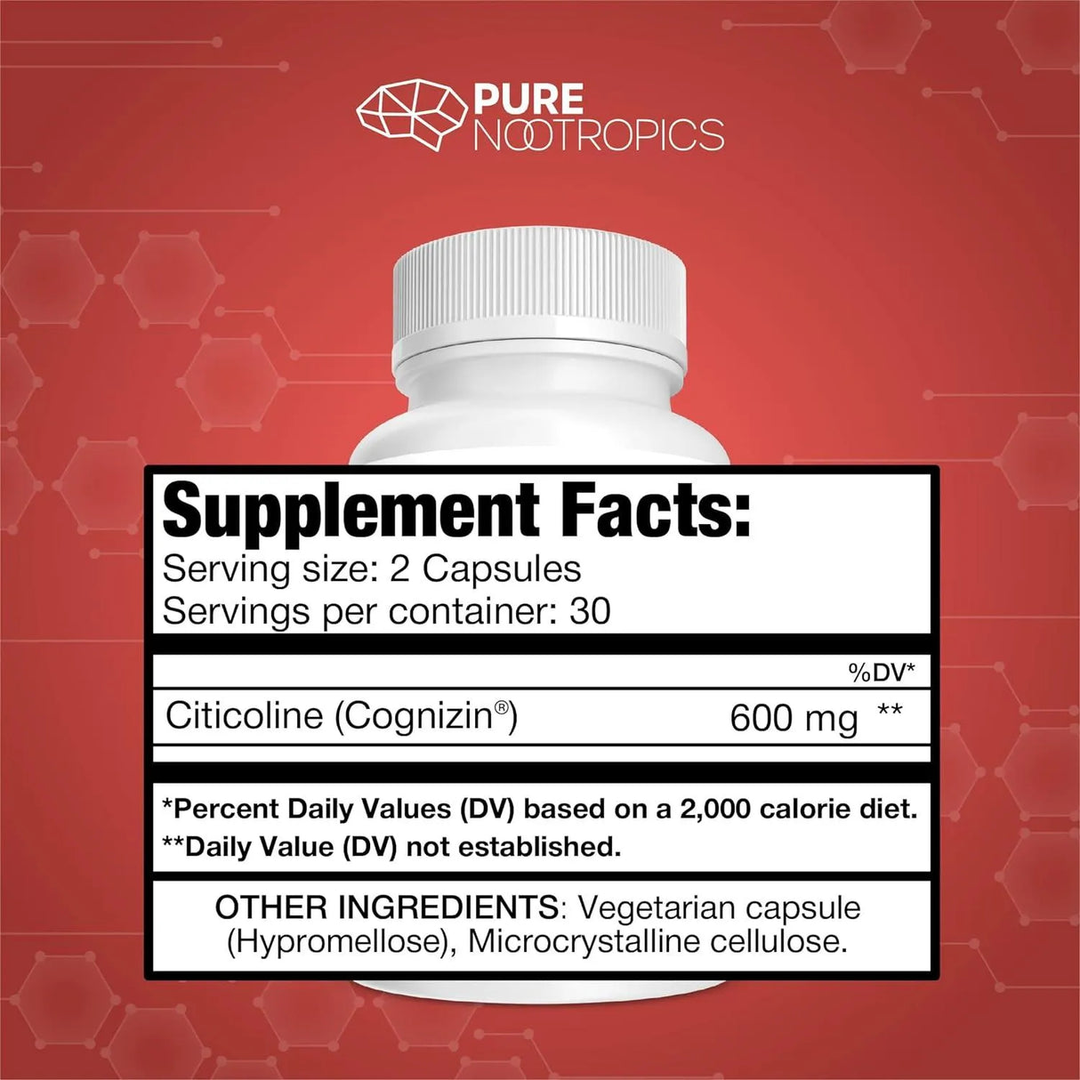 PURE NOOTROPICS - Pure Nootropics CDP Choline (Citicoline) 300Mg. 60 Capsulas - The Red Vitamin MX - Suplementos Alimenticios - {{ shop.shopifyCountryName }}