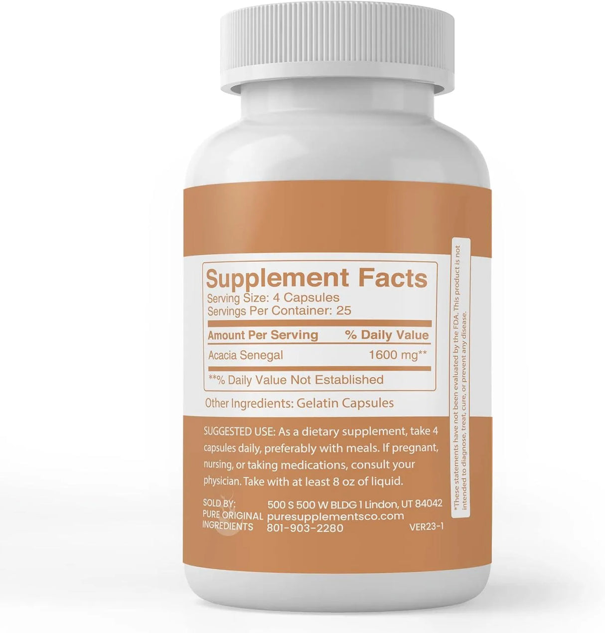 PURE ORIGINAL INGREDIENTS - Pure Original Ingredients Acacia Fiber 100 Capsulas - The Red Vitamin MX - Suplementos Alimenticios - {{ shop.shopifyCountryName }}