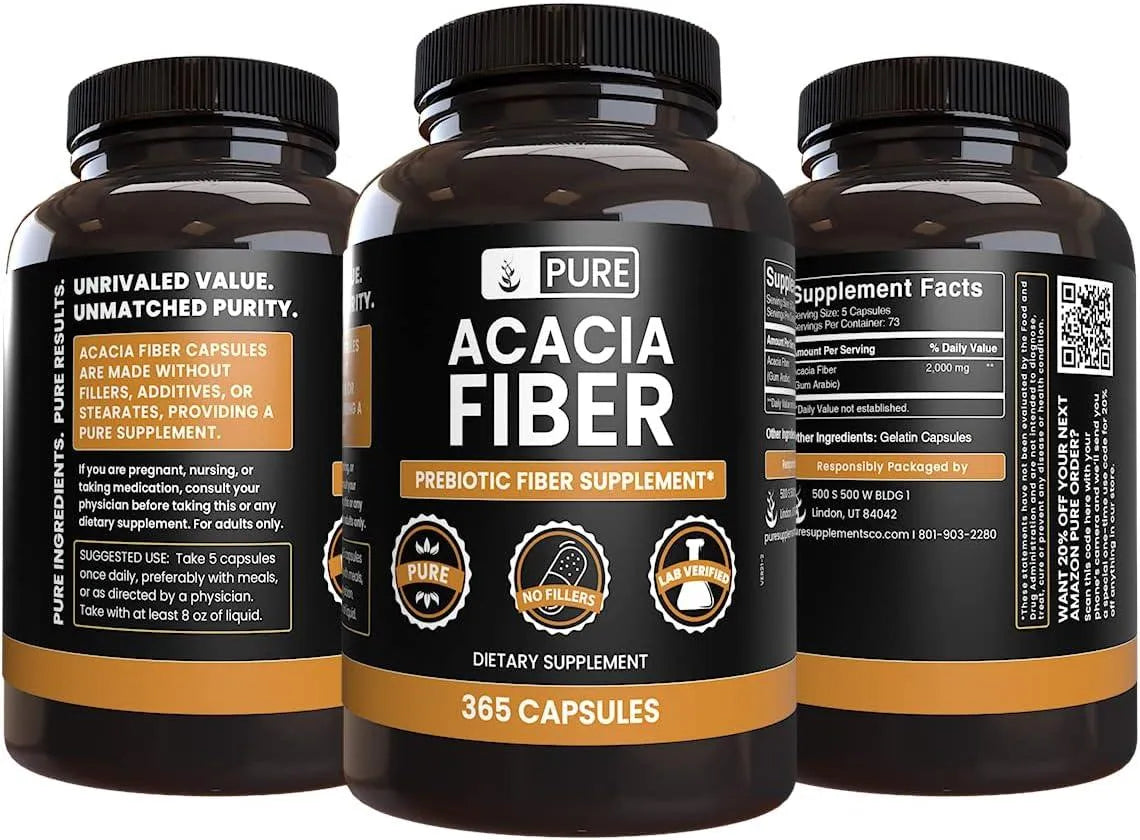 PURE ORIGINAL INGREDIENTS - Pure Original Ingredients Acacia Fiber 365 Capsulas - The Red Vitamin MX - Suplementos Alimenticios - {{ shop.shopifyCountryName }}