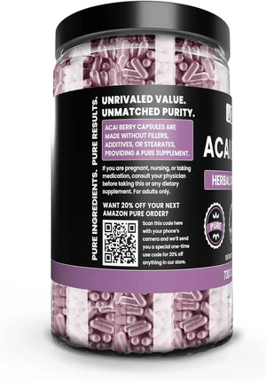 PURE ORIGINAL INGREDIENTS - Pure Original Ingredients Acai Berry 730 Capsulas - The Red Vitamin MX - Suplementos Alimenticios - {{ shop.shopifyCountryName }}