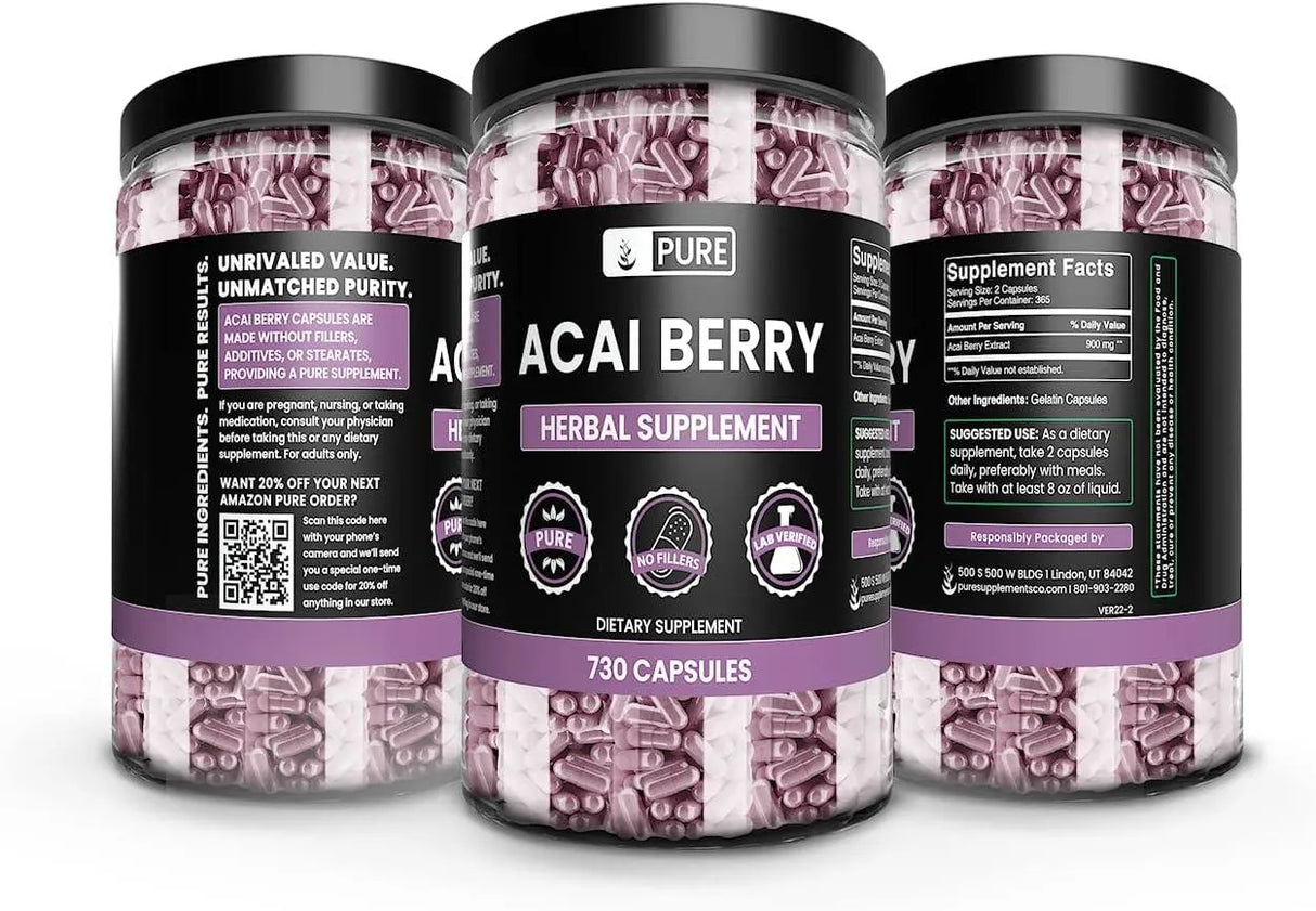 PURE ORIGINAL INGREDIENTS - Pure Original Ingredients Acai Berry 730 Capsulas - The Red Vitamin MX - Suplementos Alimenticios - {{ shop.shopifyCountryName }}