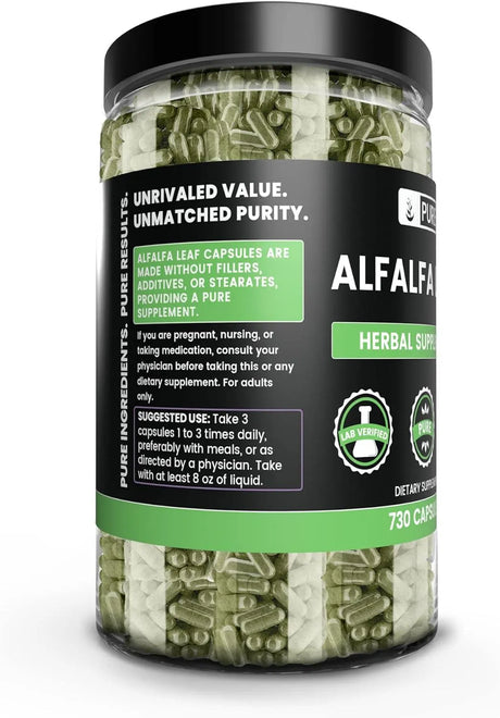 PURE ORIGINAL INGREDIENTS - Pure Original Ingredients Alfalfa Leaf 730 Capsulas - The Red Vitamin MX - Suplementos Alimenticios - {{ shop.shopifyCountryName }}